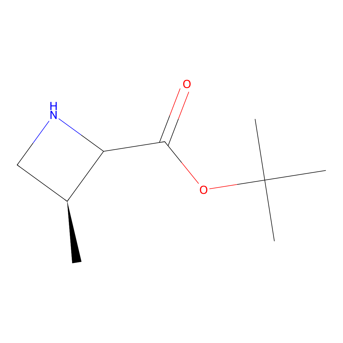 tert-butyl (3S)-3-methylazetidine-2-carboxylate molecular structure, CAS 2064338-06-1