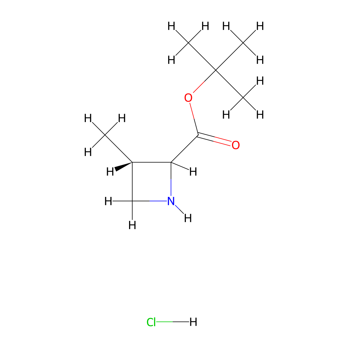tert-Butyl (3S)-3-methylazetidine-2-carboxylate hydrochloride molecular structure, CAS 2064338-07-2