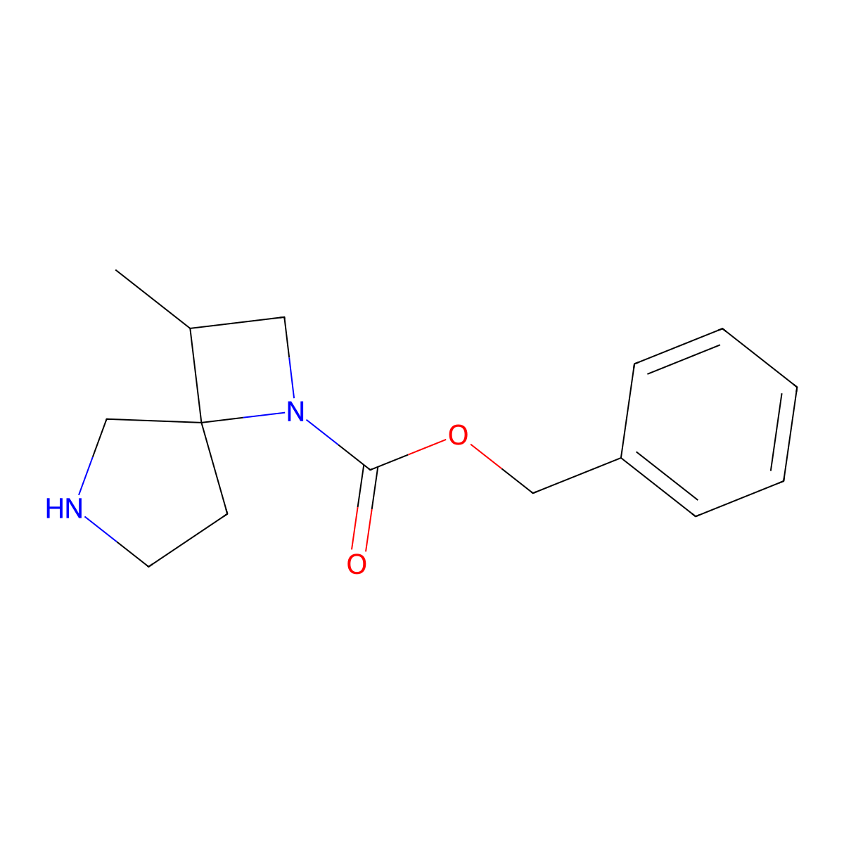 Benzyl (3S,4R)-3-methyl-1,6-diazaspiro[3.4]octane-1-carboxylate molecular structure, CAS 2064338-16-3