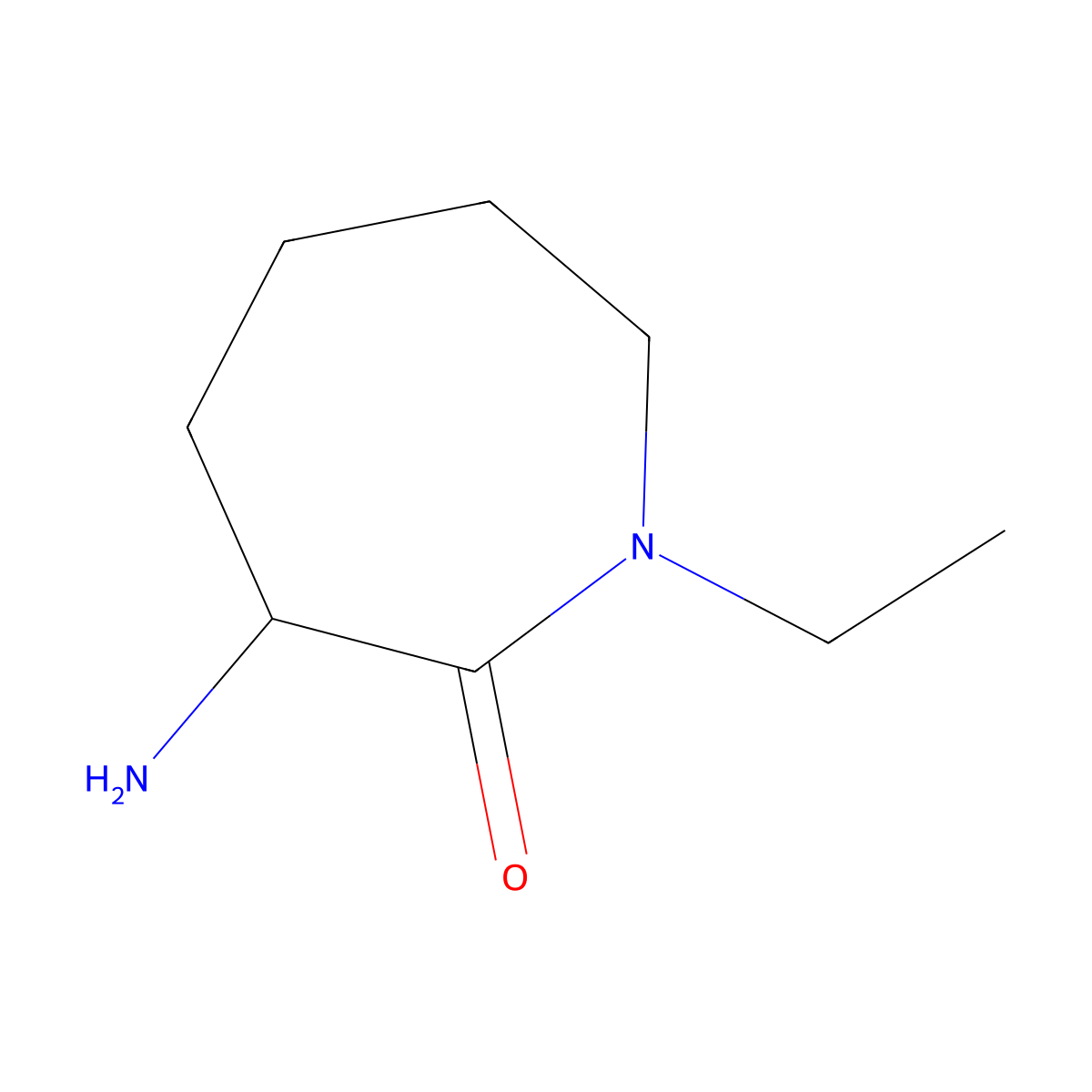 (S)-3-amino-1-ethylazepan-2-one molecular structure, CAS 206434-45-9