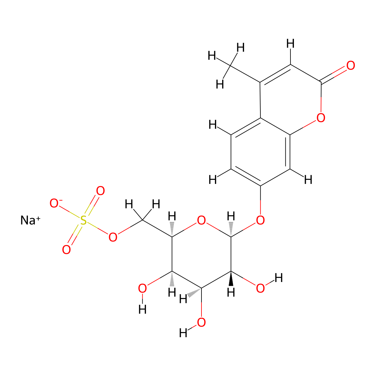 4-Methylumbelliferyl beta-D-Galactopyranoside-6-sulfate Sodium Salt molecular structure, CAS 206443-06-3