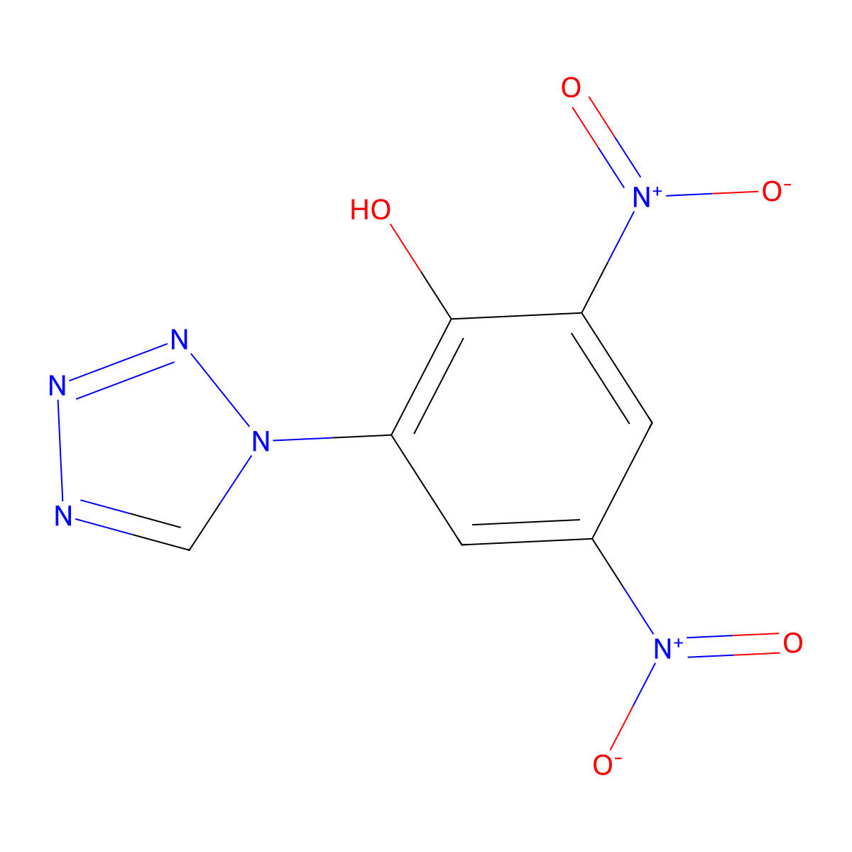 2,4-Dinitro-6-(tetrazol-1-yl)phenol molecular structure, CAS 206444-04-4