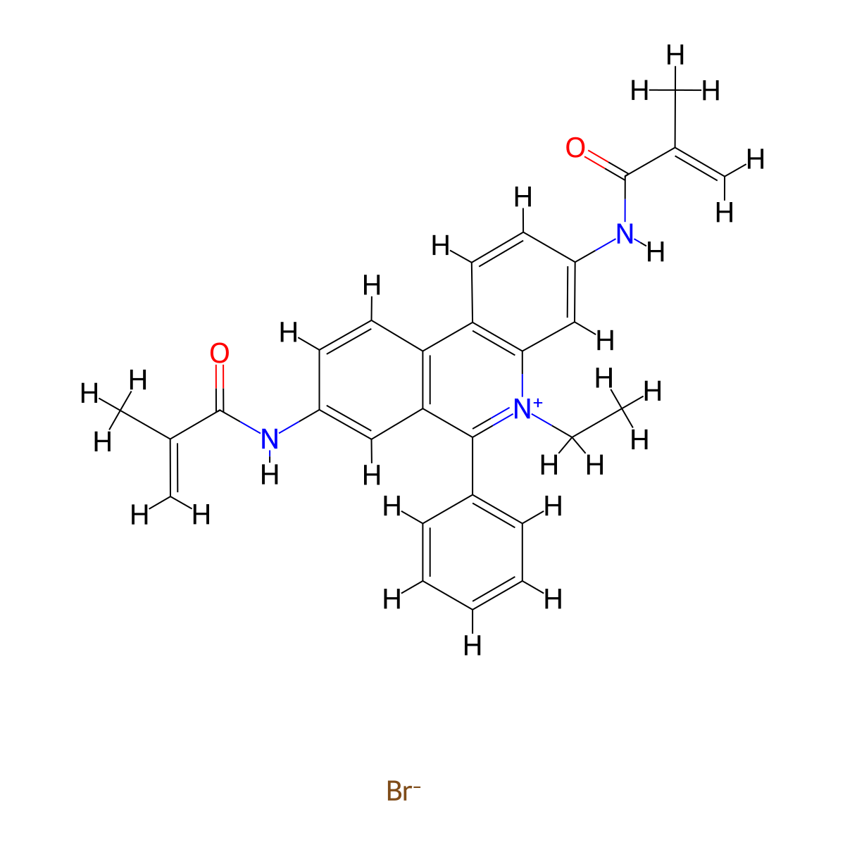3,8-Bismethacryloyl ethidium bromide molecular structure, CAS 206444-57-7
