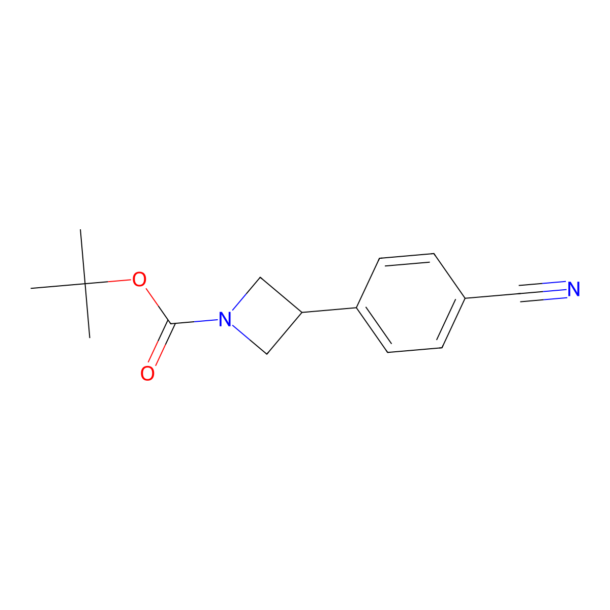 Tert-butyl 3-(4-cyanophenyl)azetidine-1-carboxylate molecular structure, CAS 206446-41-5