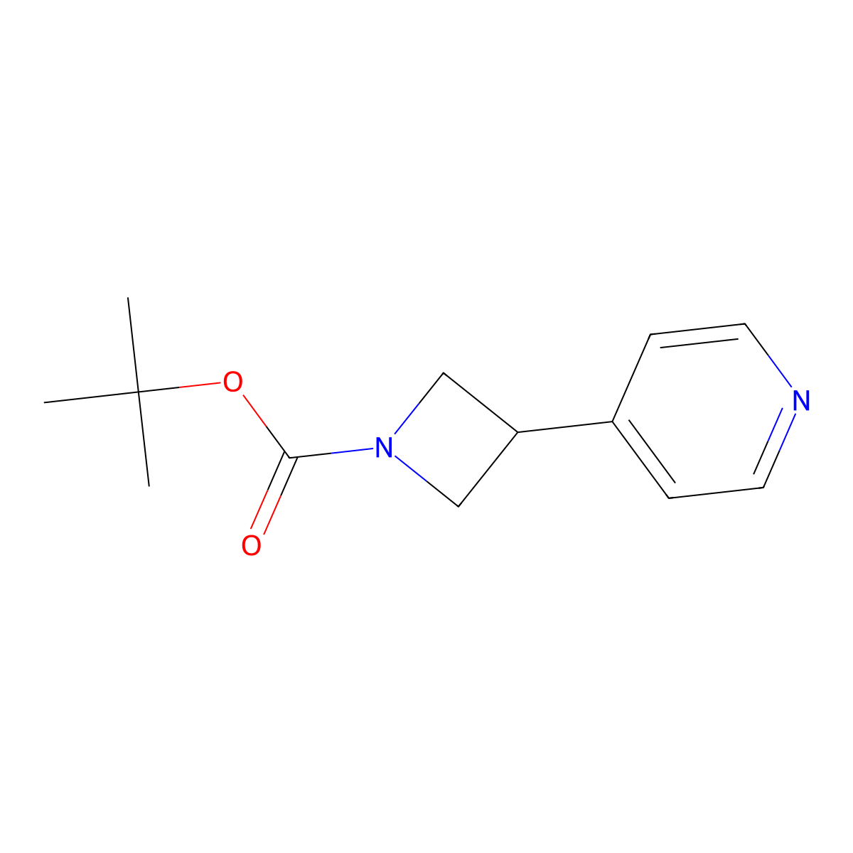 tert-Butyl 3-(pyridin-4-yl)azetidine-1-carboxylate molecular structure, CAS 206446-42-6