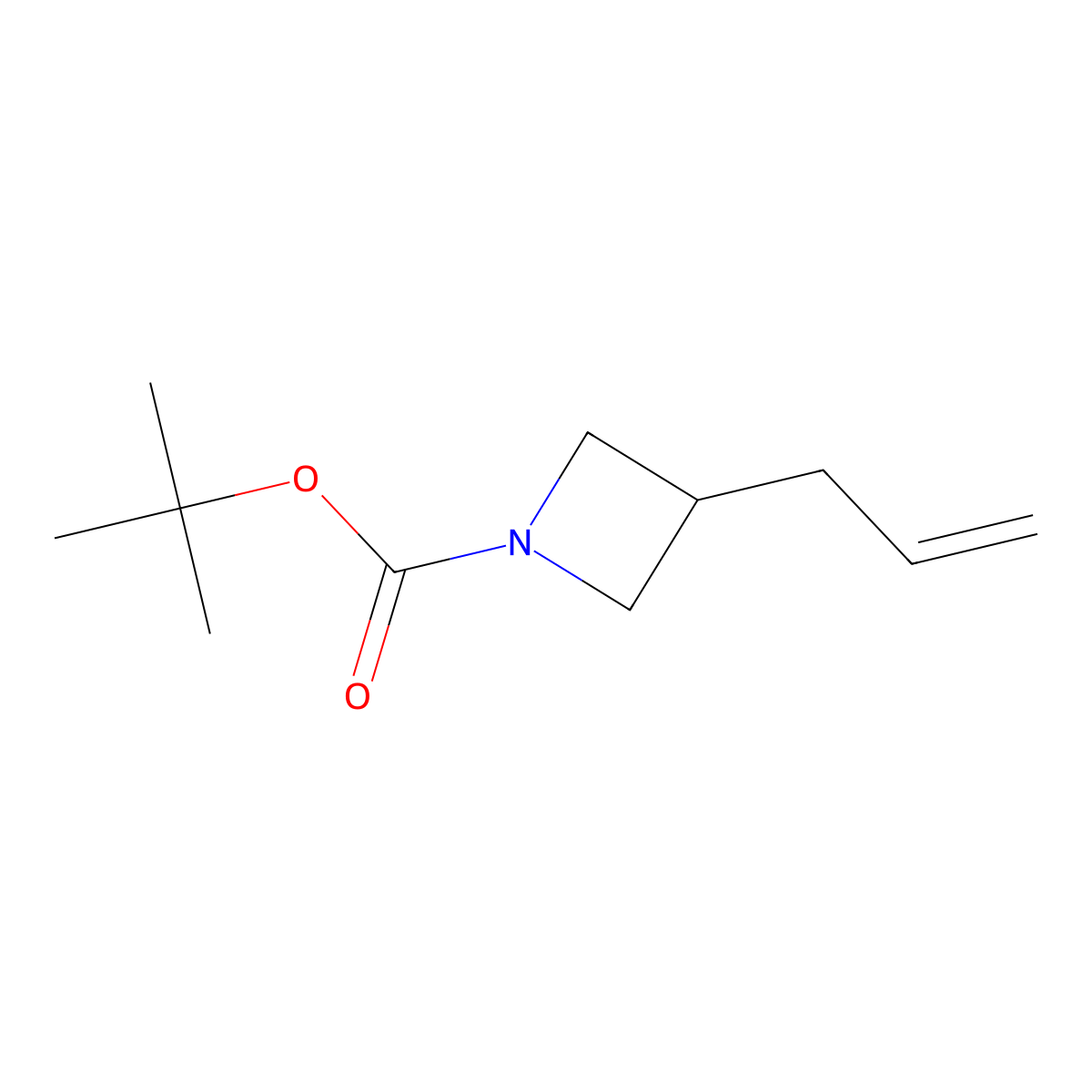 1-Boc-3-allylazetidine molecular structure, CAS 206446-46-0