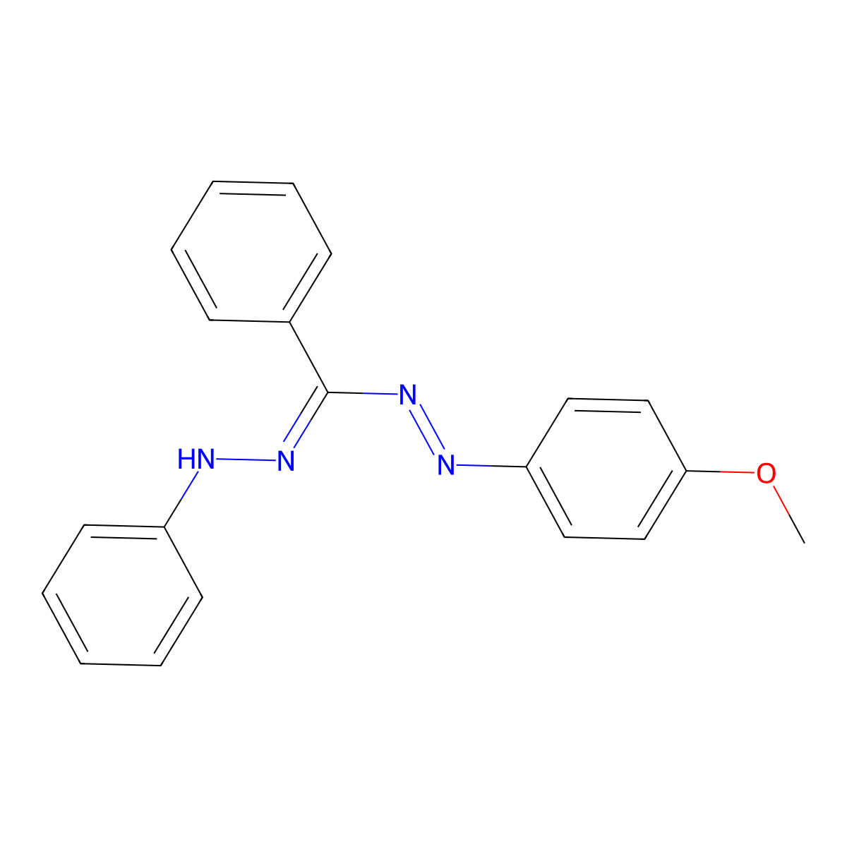 Diazene, (4-methoxyphenyl)[phenyl(phenylhydrazono)methyl]- molecular structure, CAS 20648-42-4