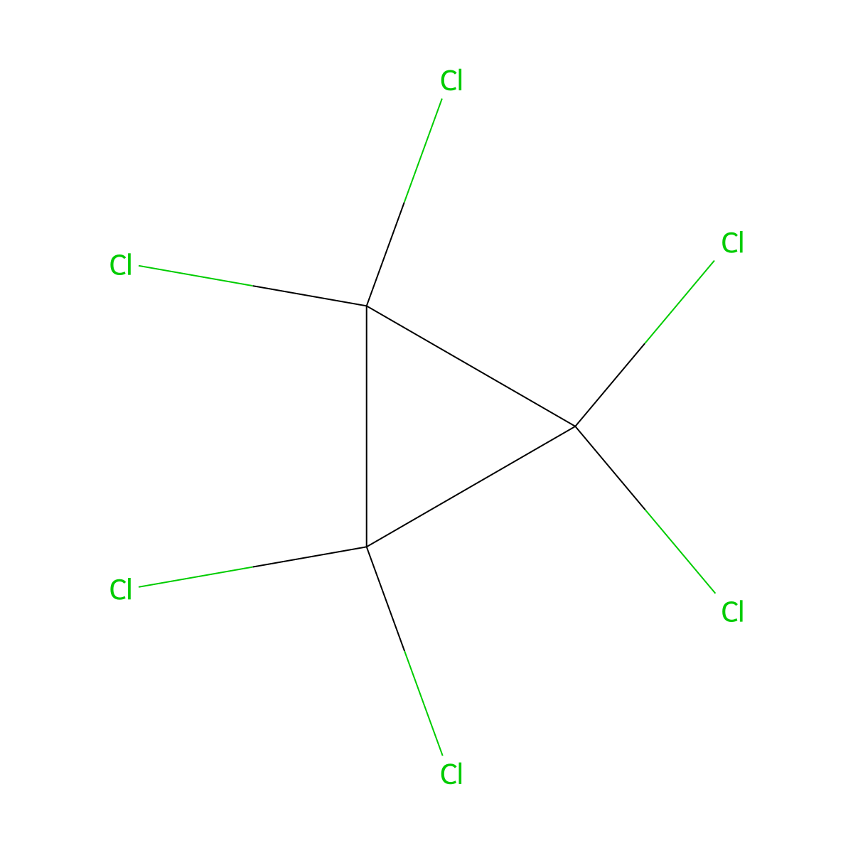 Hexachlorocyclopropane molecular structure, CAS 2065-35-2