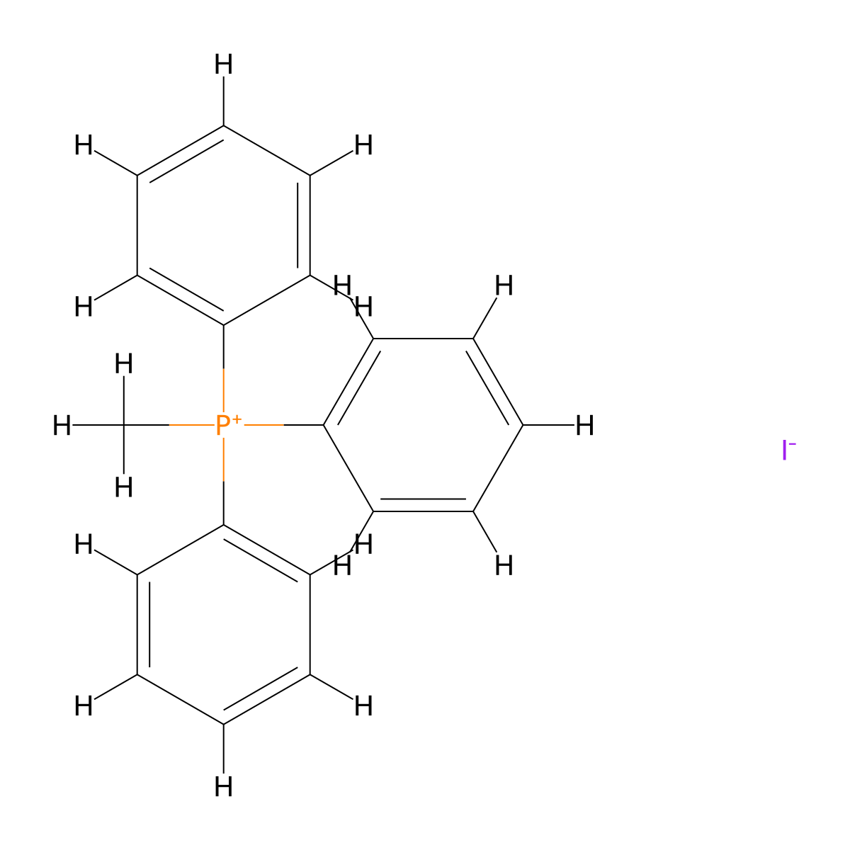 Methyltriphenylphosphonium iodide molecular structure, CAS 2065-66-9