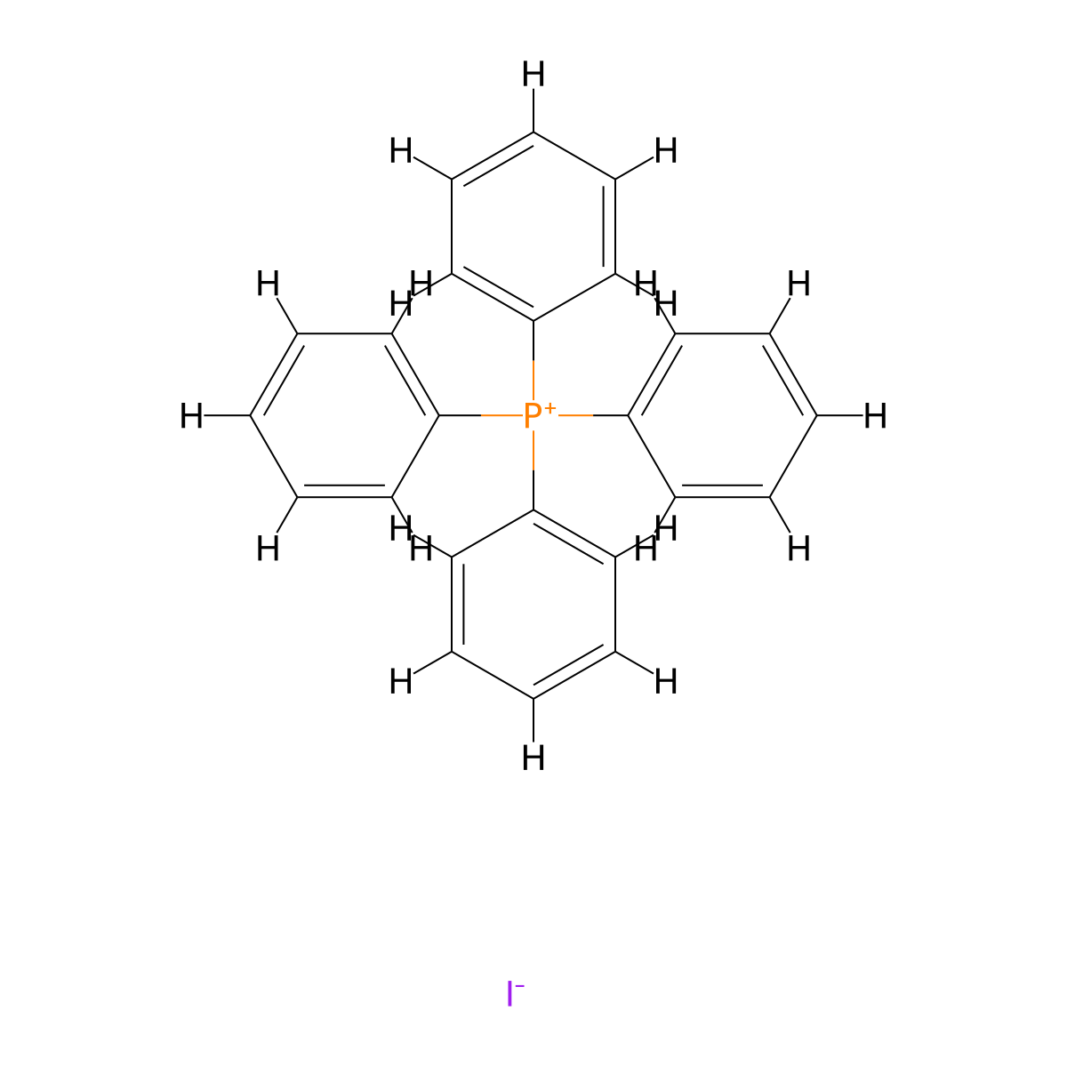 Tetraphenylphosphonium iodide molecular structure, CAS 2065-67-0