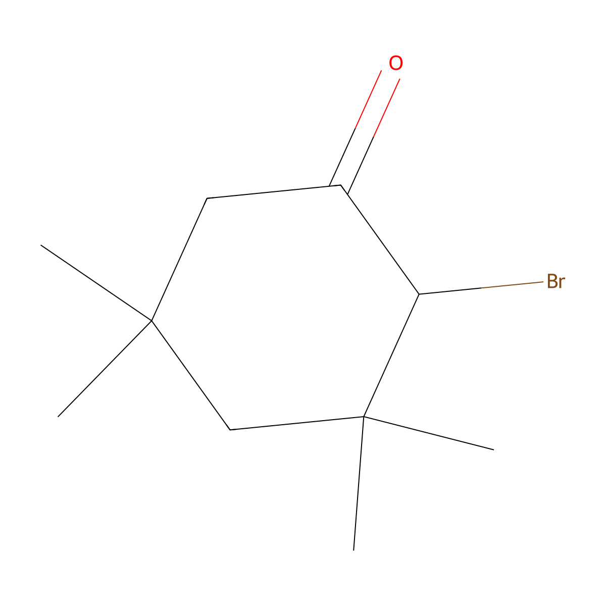 2-Bromo-3,3,5,5-tetramethylcyclohexan-1-one molecular structure, CAS 2065-77-2