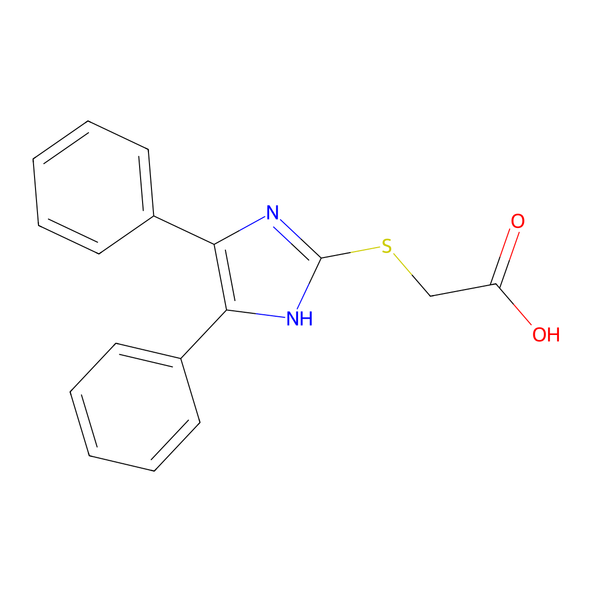 [(4,5-diphenyl-1H-imidazol-2-yl)sulfanyl]acetic acid molecular structure, CAS 20650-29-7