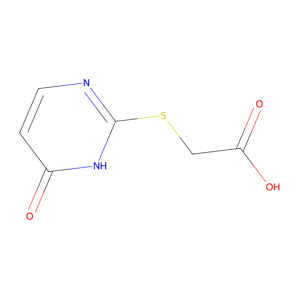 [(4-Hydroxypyrimidin-2-yl)sulfanyl]acetic acid molecular structure, CAS 20650-30-0