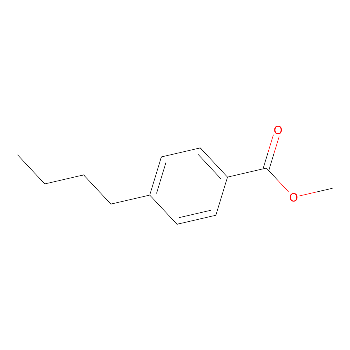 Benzoic acid, 4-butyl-, methyl ester molecular structure, CAS 20651-69-8
