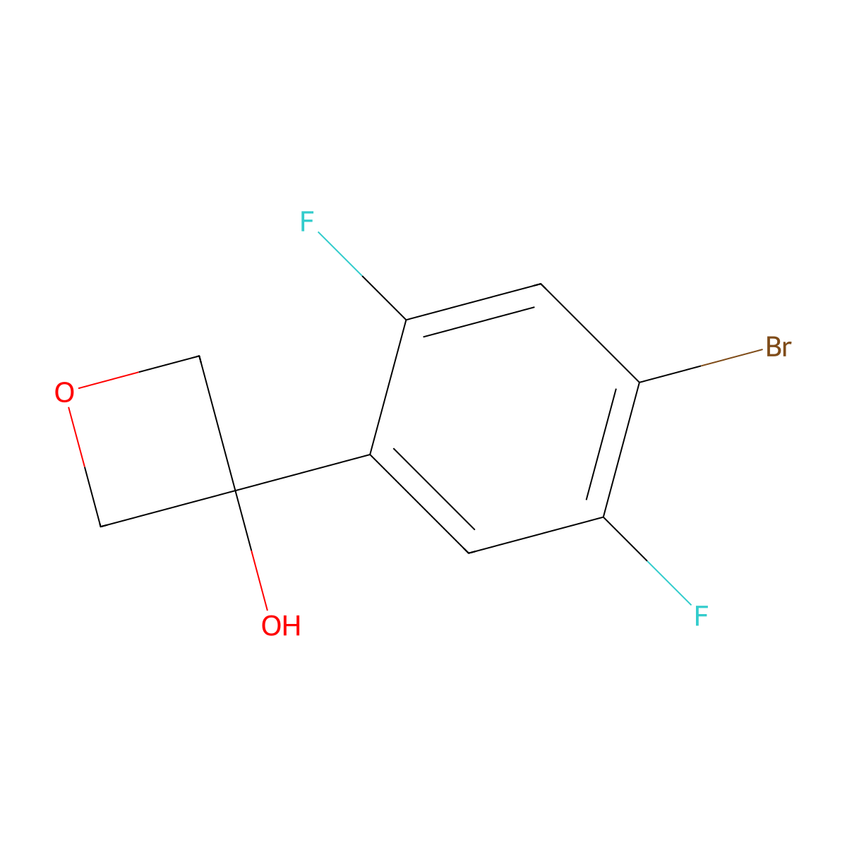 3-(4-Bromo-2,5-difluoro-phenyl)oxetan-3-ol molecular structure, CAS 2065235-77-8