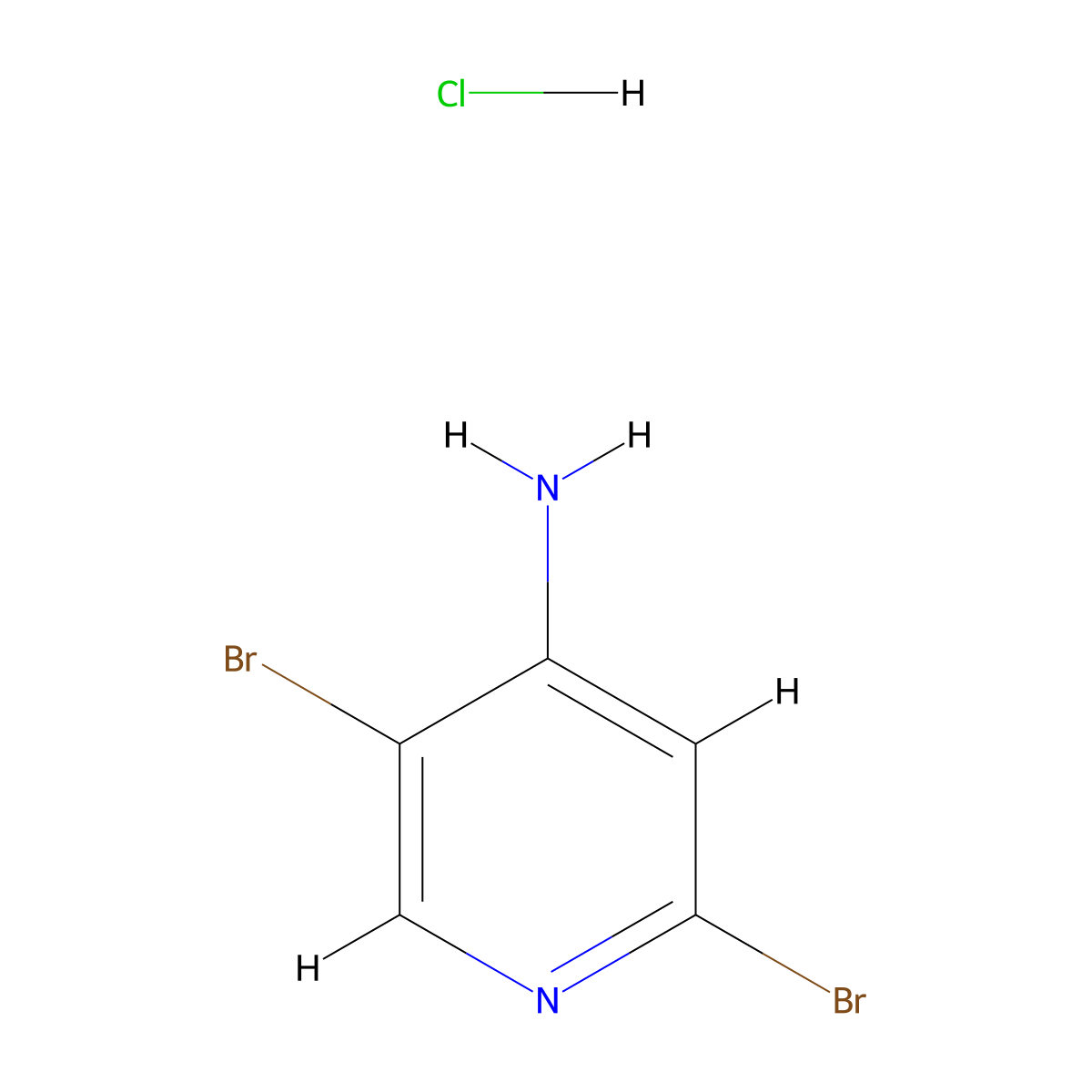 2,5-Dibromo-pyridin-4-ylamine hydrochloride molecular structure, CAS 2065249-94-5