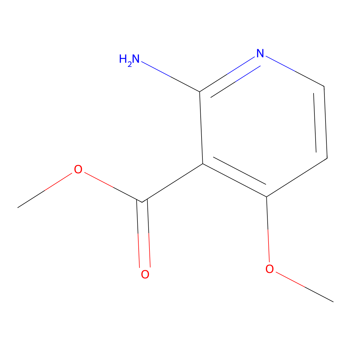 2-Amino-4-methoxy-nicotinic acid methyl ester molecular structure, CAS 2065249-96-7