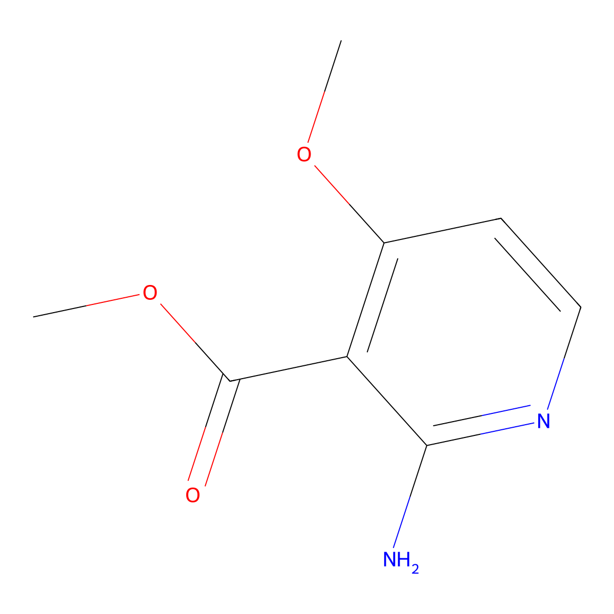 2-Amino-4-methoxy-nicotinic acid methyl ester molecular structure, CAS 2065249-96-7