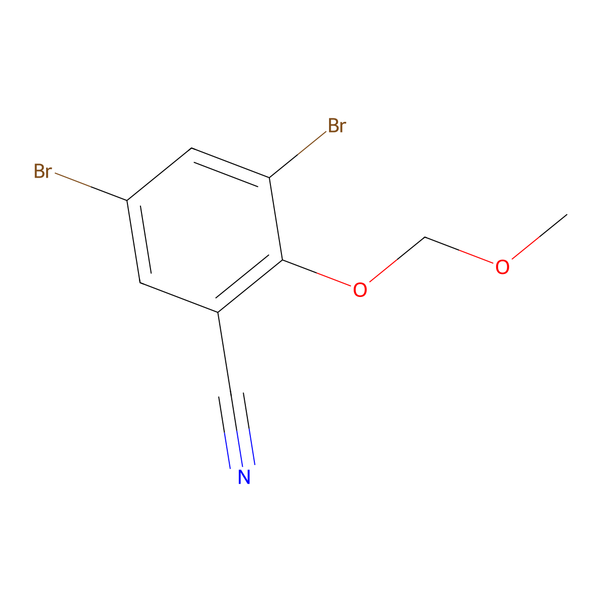 3,5-Dibromo-2-methoxymethoxy-benzonitrile molecular structure, CAS 2065249-97-8