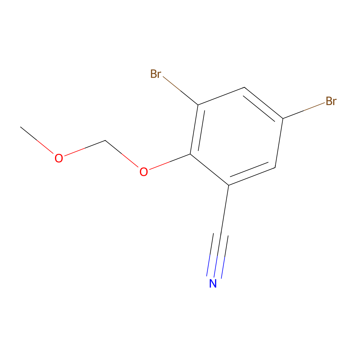 3,5-Dibromo-2-methoxymethoxy-benzonitrile molecular structure, CAS 2065249-97-8