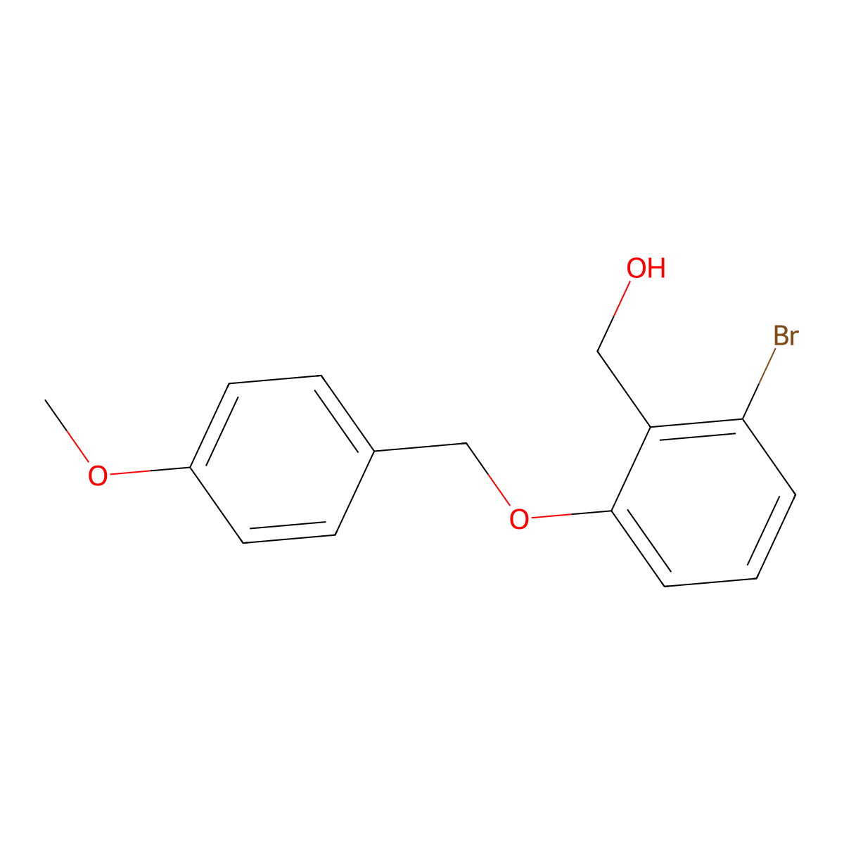 (2-Bromo-6-((4-methoxybenzyl)oxy)phenyl)methanol molecular structure, CAS 2065249-98-9