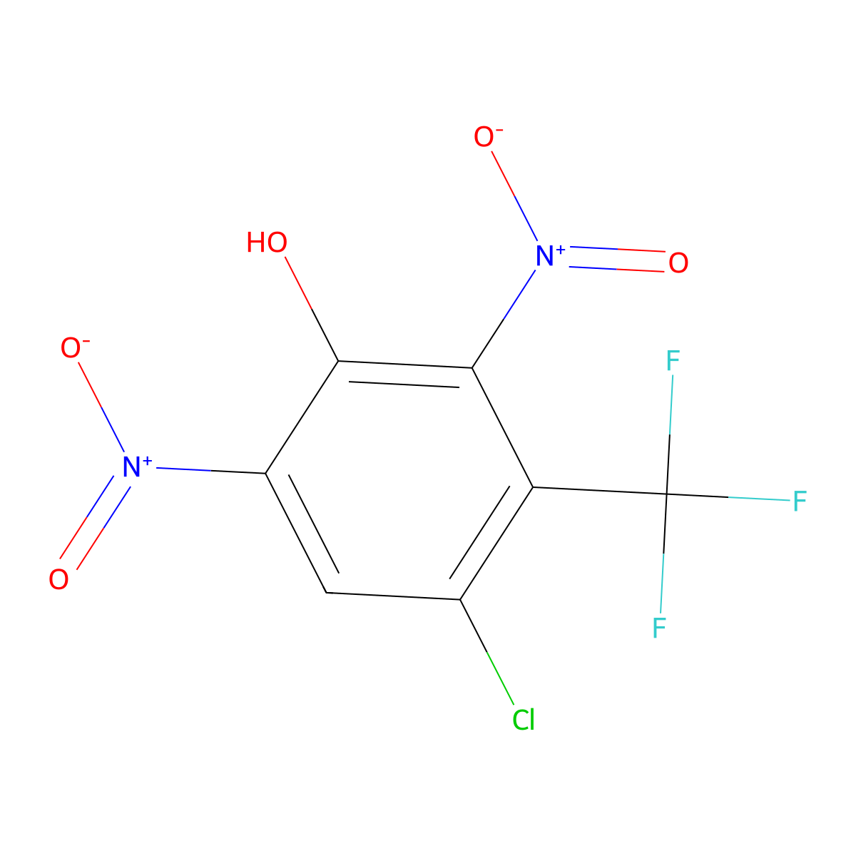 4-Chloro-2,6-dinitro-3-trifluoromethyl-phenol molecular structure, CAS 2065249-99-0