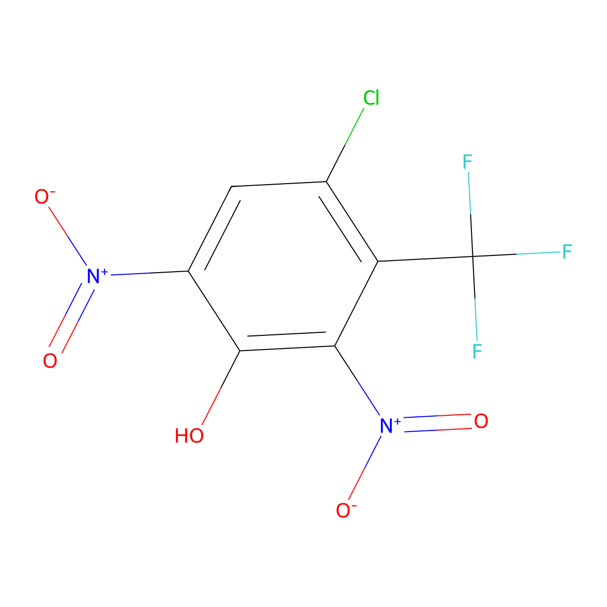 4-Chloro-2,6-dinitro-3-trifluoromethyl-phenol molecular structure, CAS 2065249-99-0