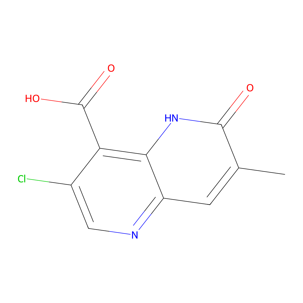 3-Chloro-6-hydroxy-7-methyl-[1,5]naphthyridine-4-carboxylic acid molecular structure, CAS 2065250-00-0