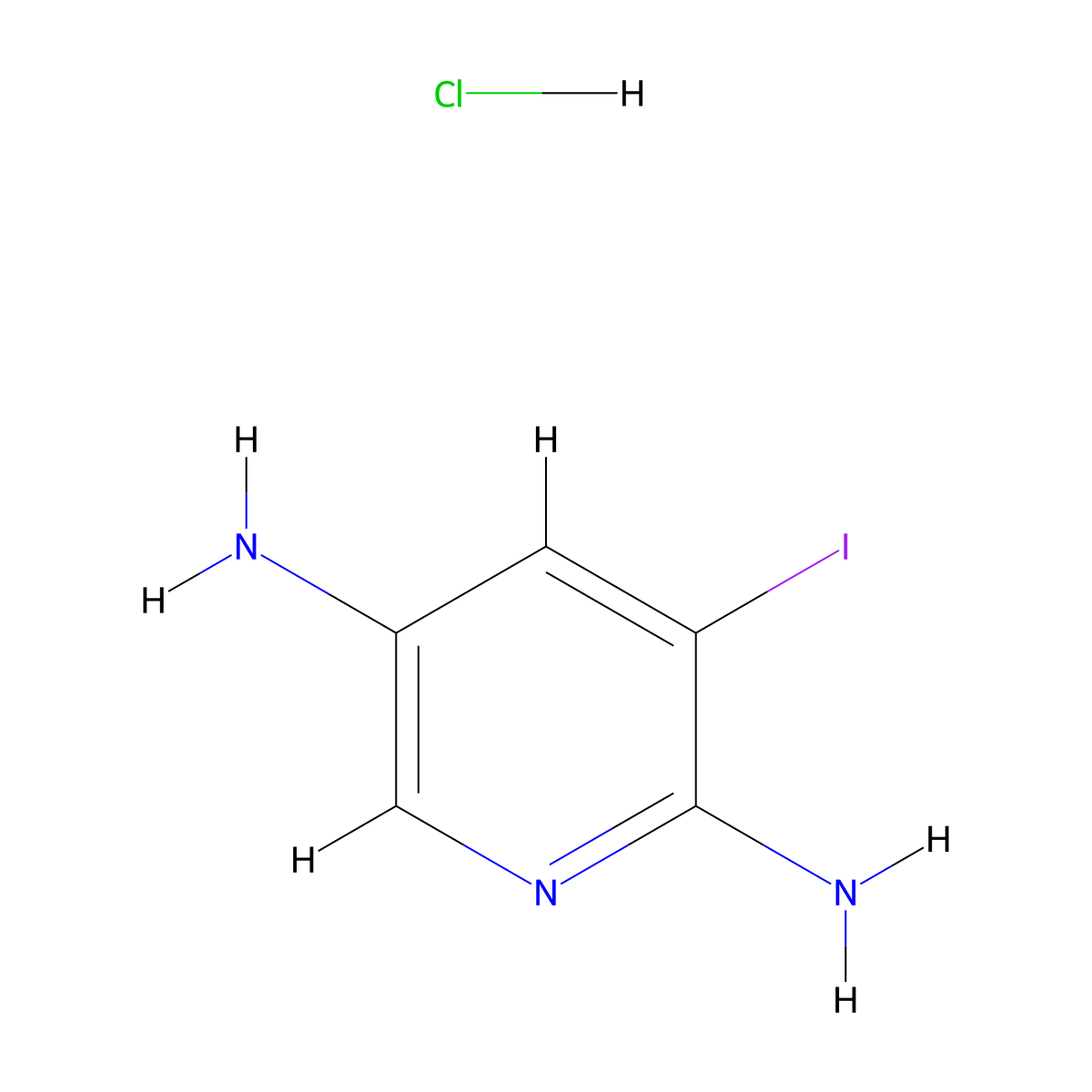 3-Iodo-pyridine-2,5-diamine hydrochloride molecular structure, CAS 2065250-04-4