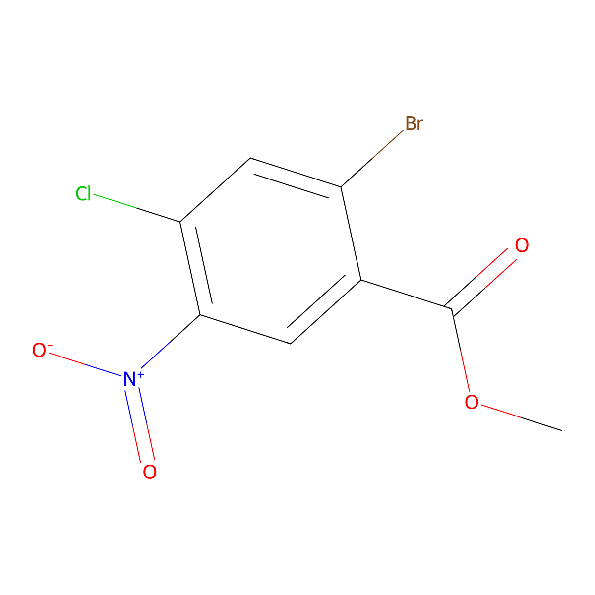 Methyl 2-bromo-4-chloro-5-nitrobenzoate molecular structure, CAS 2065250-13-5