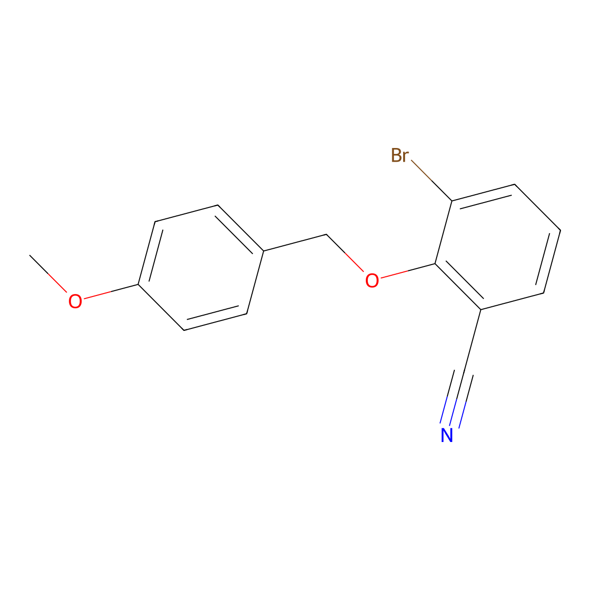 3-Bromo-2-(4-methoxy-benzyloxy)-benzonitrile molecular structure, CAS 2065250-29-3