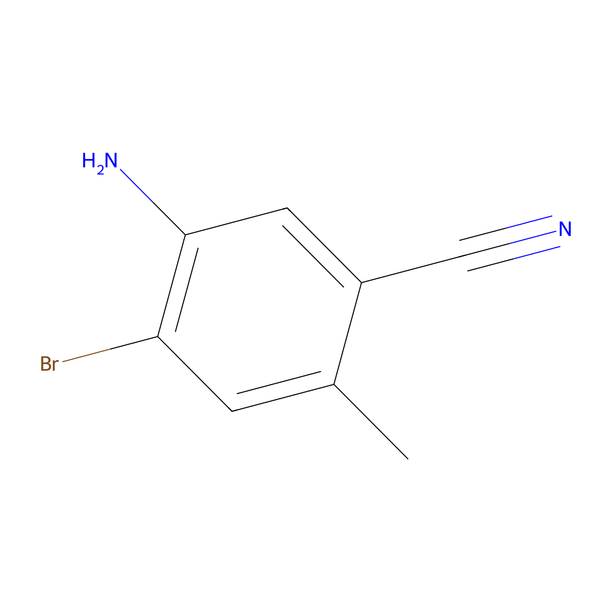 5-Amino-4-bromo-2-methyl-benzonitrile molecular structure, CAS 2065250-32-8