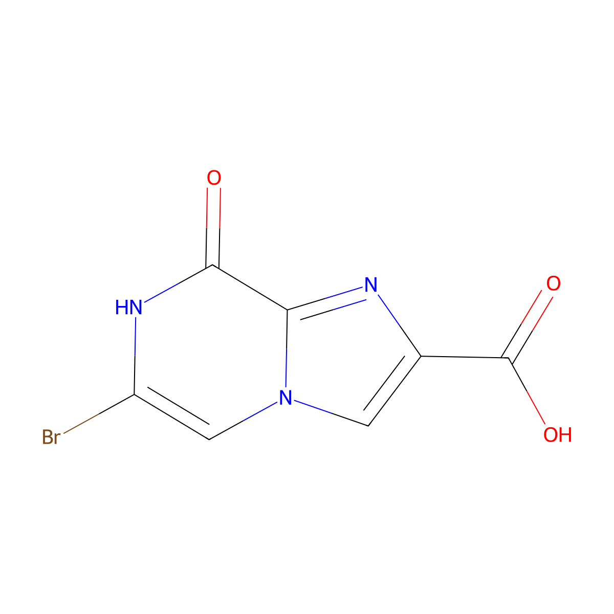 6-Bromo-8-hydroxy-imidazo[1,2-a]pyrazine-2-carboxylic acid molecular structure, CAS 2065250-36-2