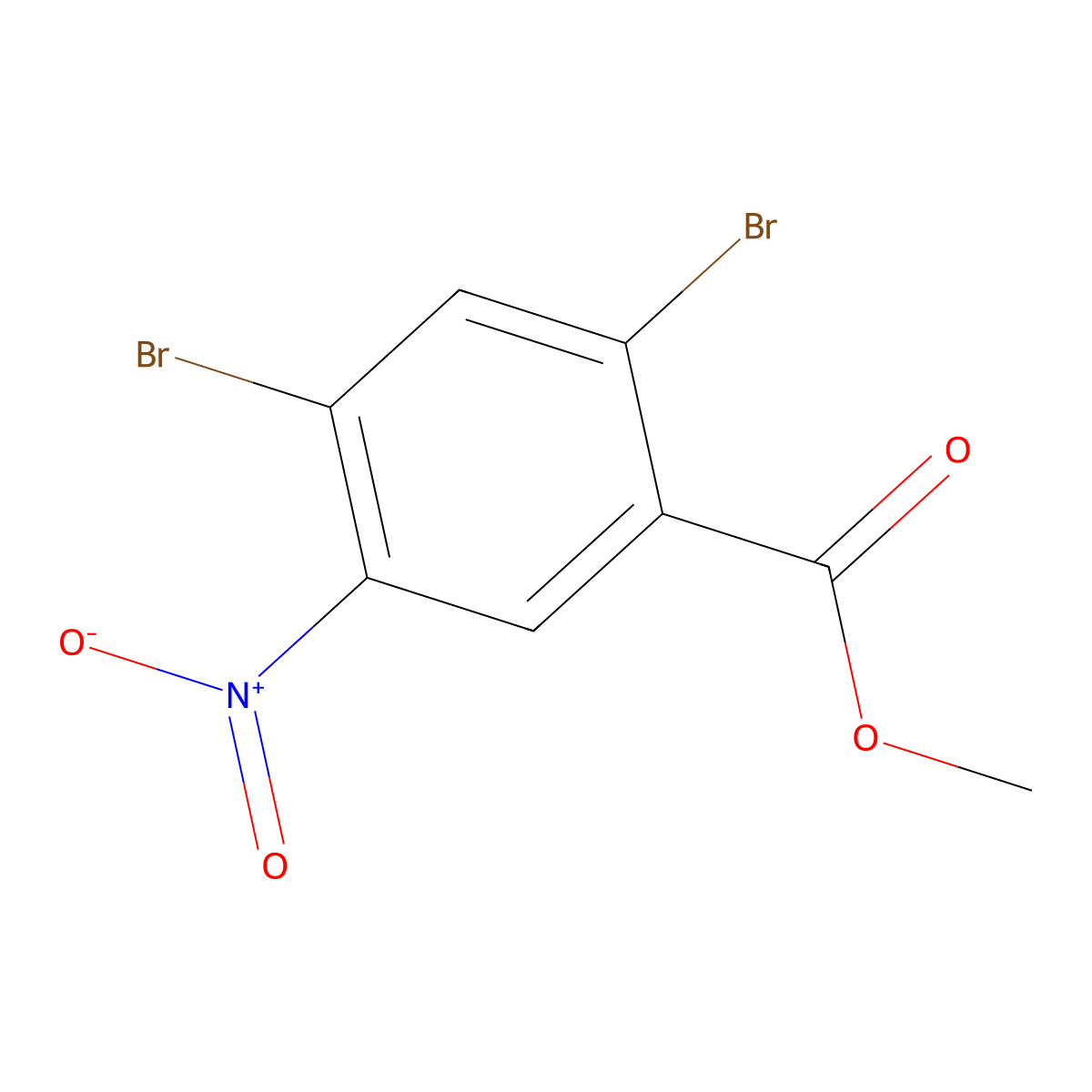 2,4-Dibromo-5-nitro-benzoic acid methyl ester molecular structure, CAS 2065250-43-1