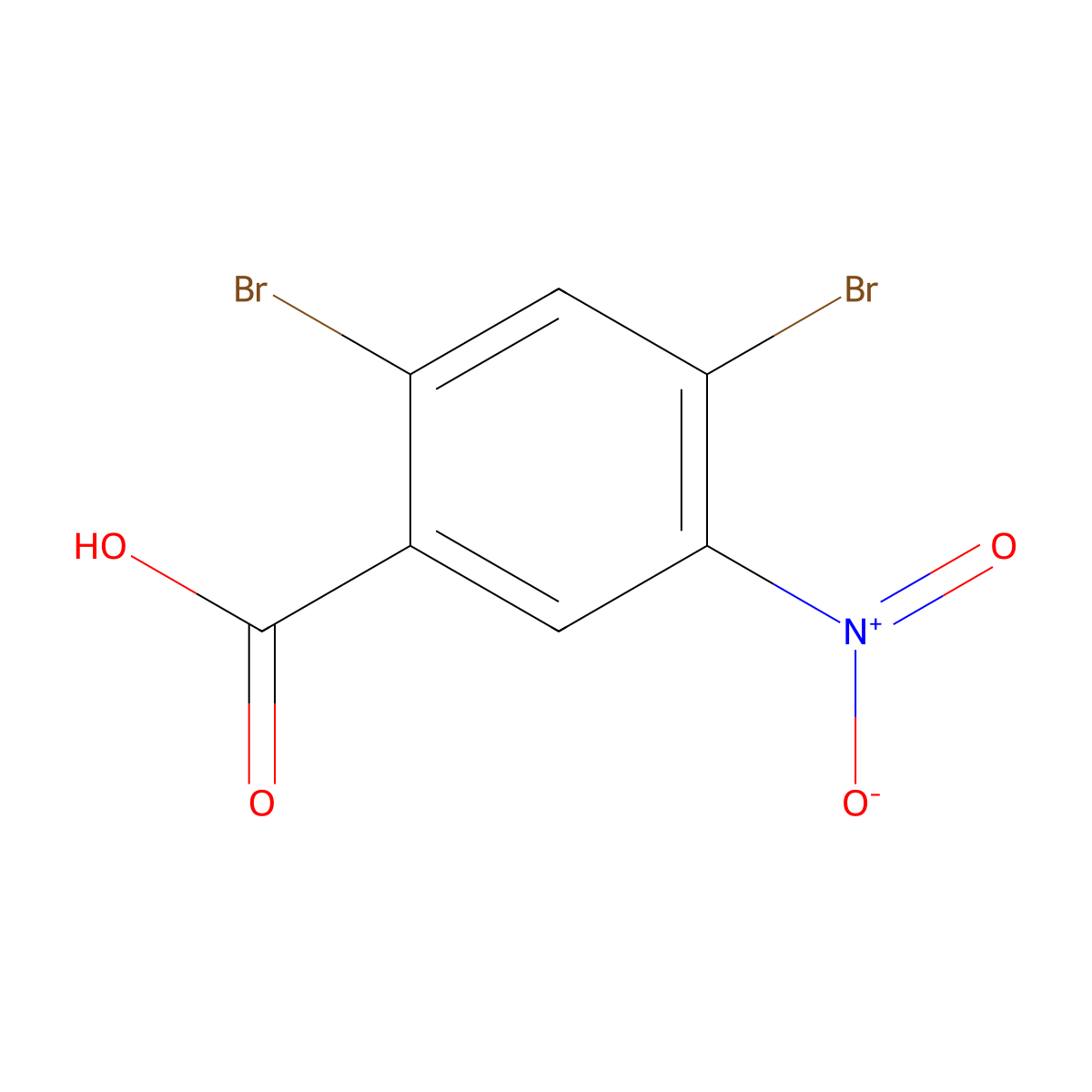 2,4-Dibromo-5-nitro-benzoic acid molecular structure, CAS 2065250-44-2