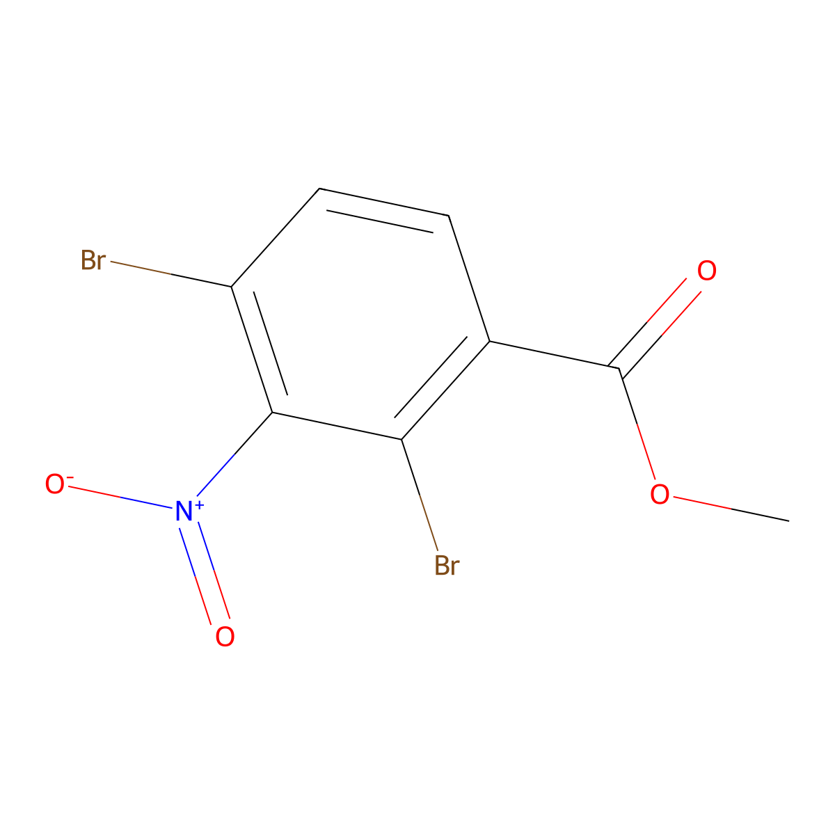 2,4-Dibromo-3-nitro-benzoic acid methyl ester molecular structure, CAS 2065250-45-3