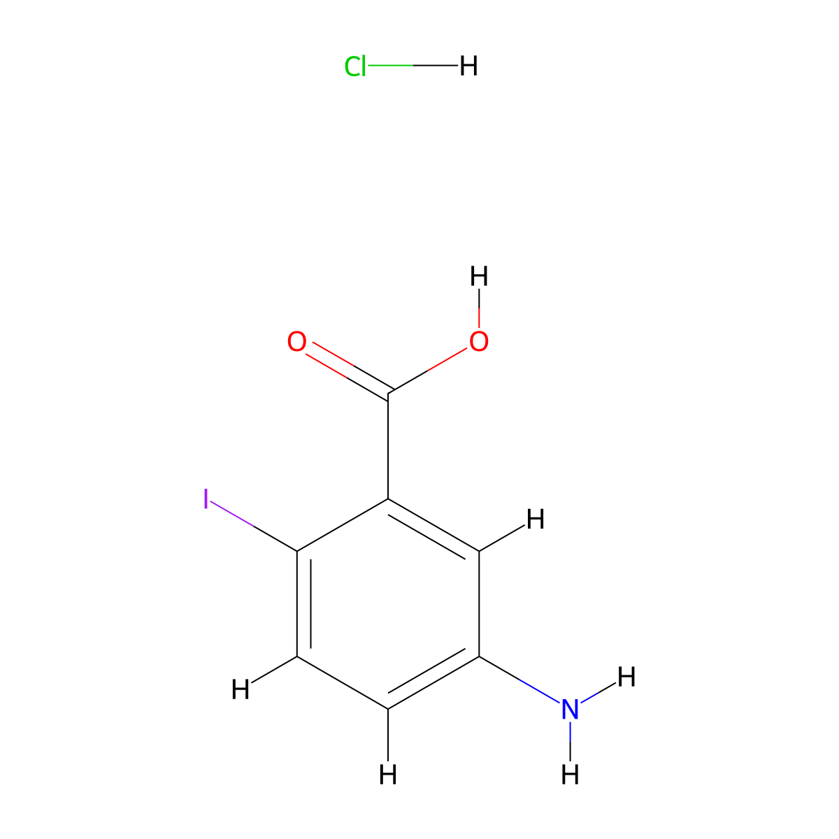 5-Amino-2-iodo-benzoic acid hydrochloride molecular structure, CAS 2065250-46-4