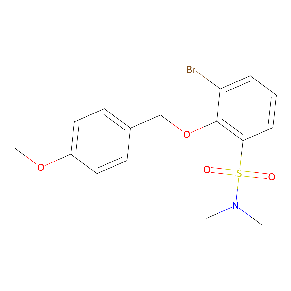 3-Bromo-2-(4-methoxy-benzyloxy)-n,n-dimethyl-benzenesulfonamide molecular structure, CAS 2065250-47-5