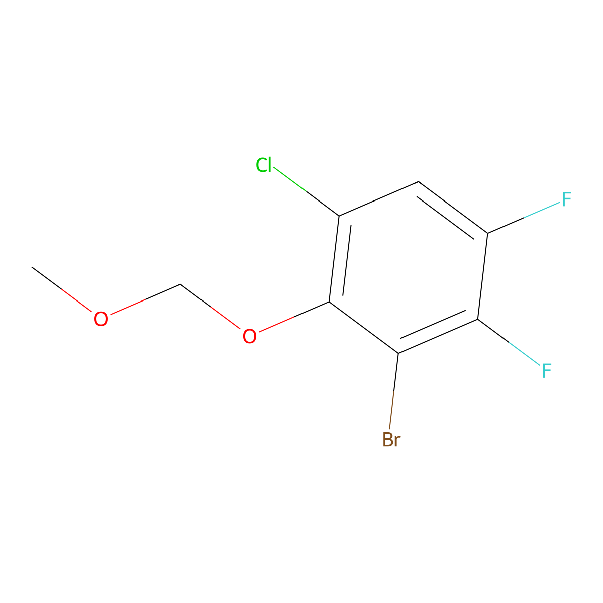 3-Bromo-1-chloro-4,5-difluoro-2-methoxymethoxy-benzene molecular structure, CAS 2065250-50-0
