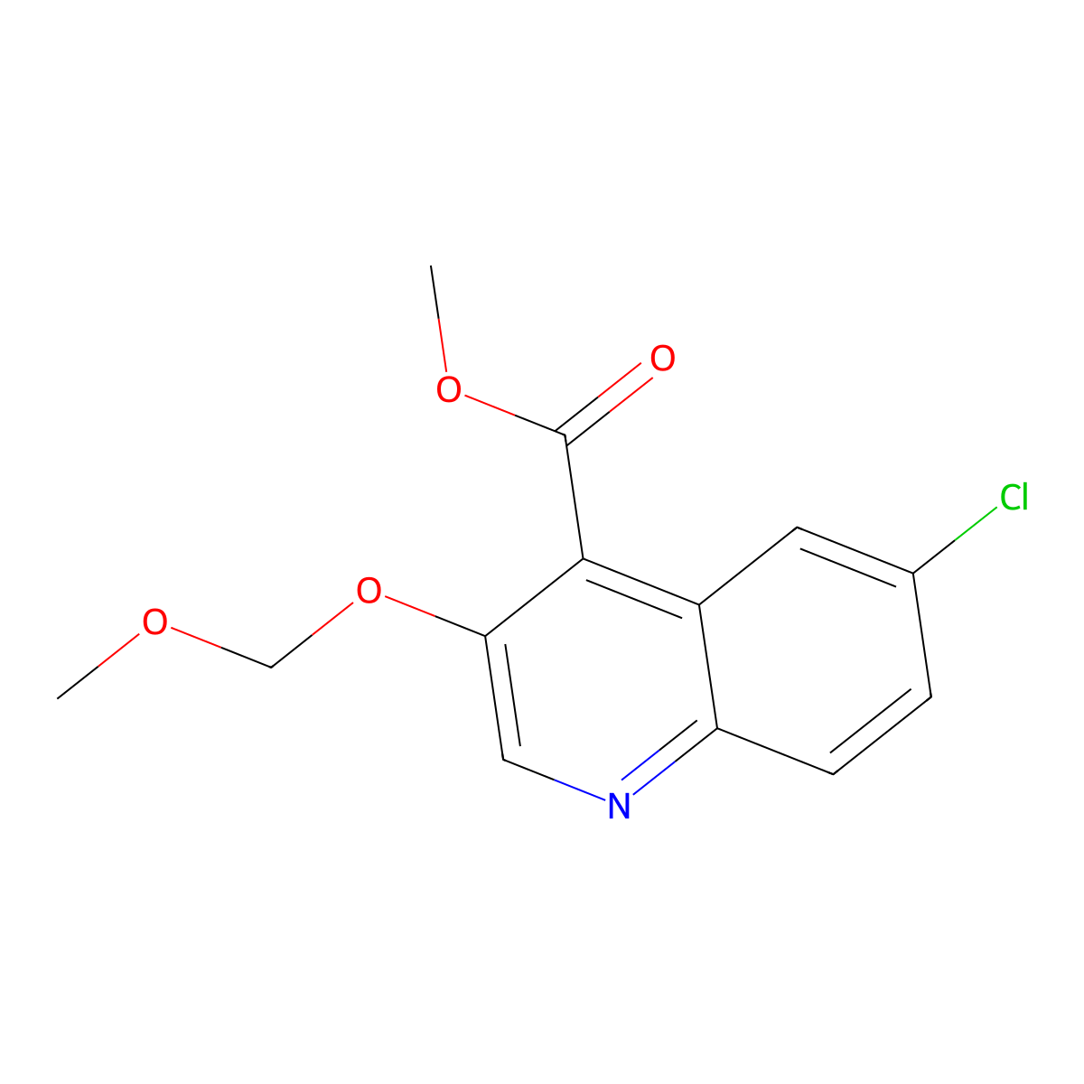 6-Chloro-3-methoxymethoxy-quinoline-4-carboxylic acid methyl ester molecular structure, CAS 2065250-55-5