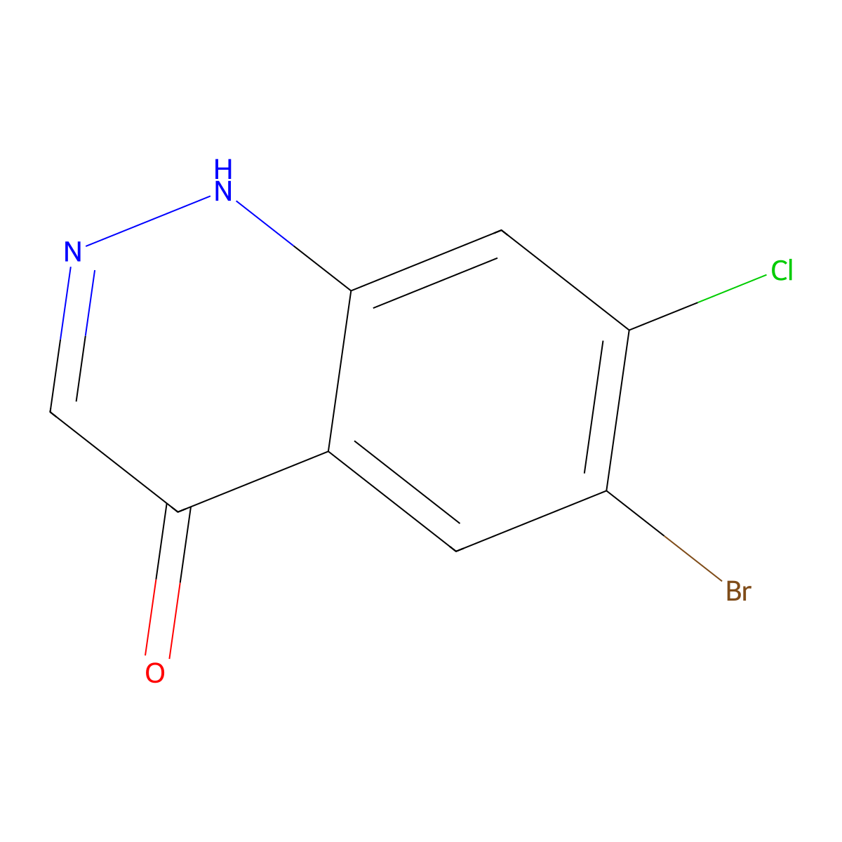 6-Bromo-7-chloro-cinnolin-4-ol molecular structure, CAS 2065250-60-2