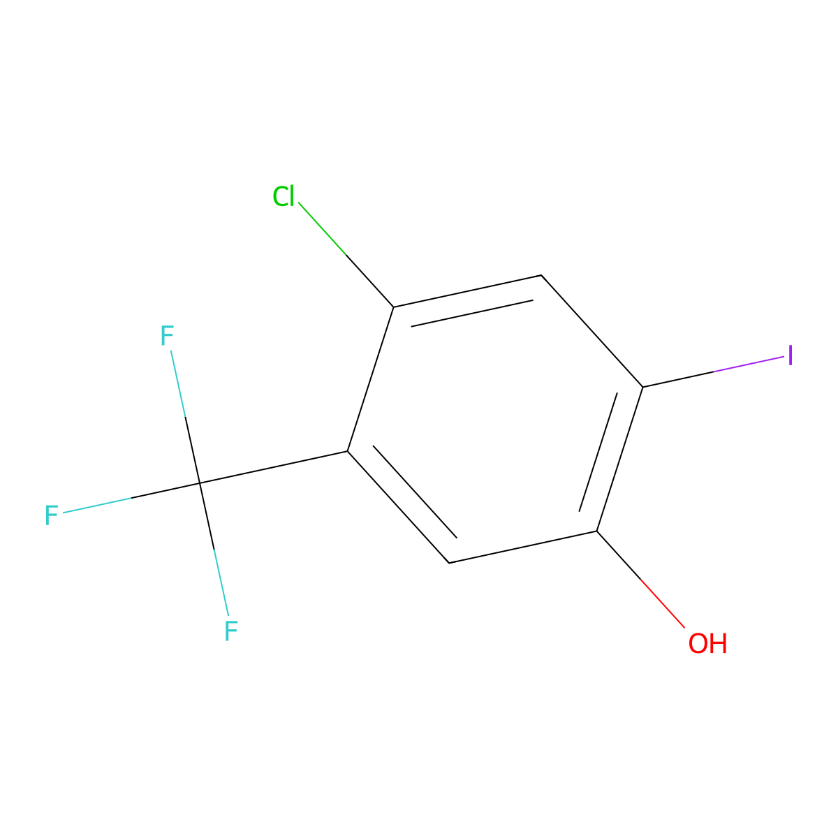 4-Chloro-2-iodo-5-trifluoromethyl-phenol molecular structure, CAS 2065250-62-4