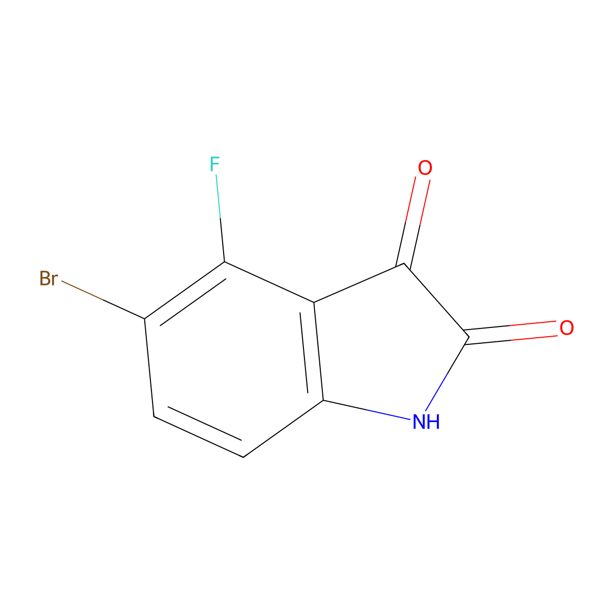 5-Bromo-4-fluoro-1h-indole-2,3-dione molecular structure, CAS 2065250-64-6