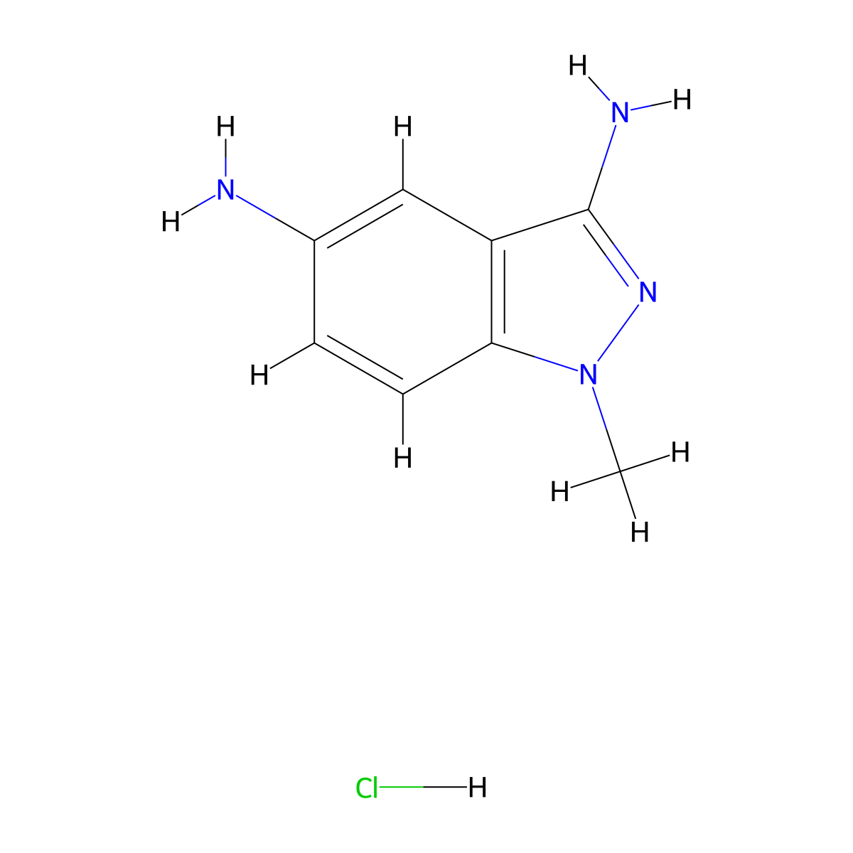 1-Methyl-1h-indazole-3,5-diamine hydrochloride molecular structure, CAS 2065250-67-9