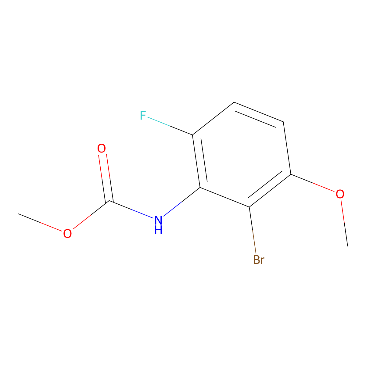 (2-Bromo-6-fluoro-3-methoxy-phenyl)-carbamic acid methyl ester molecular structure, CAS 2065250-68-0