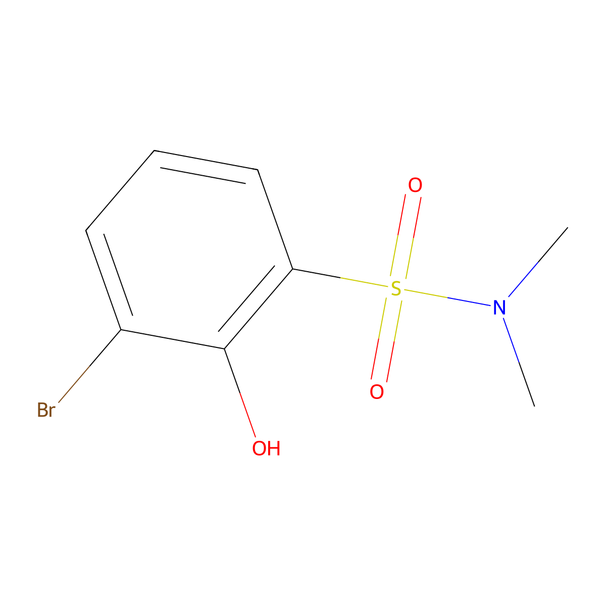 3-Bromo-2-hydroxy-n,n-dimethyl-benzenesulfonamide molecular structure, CAS 2065250-70-4