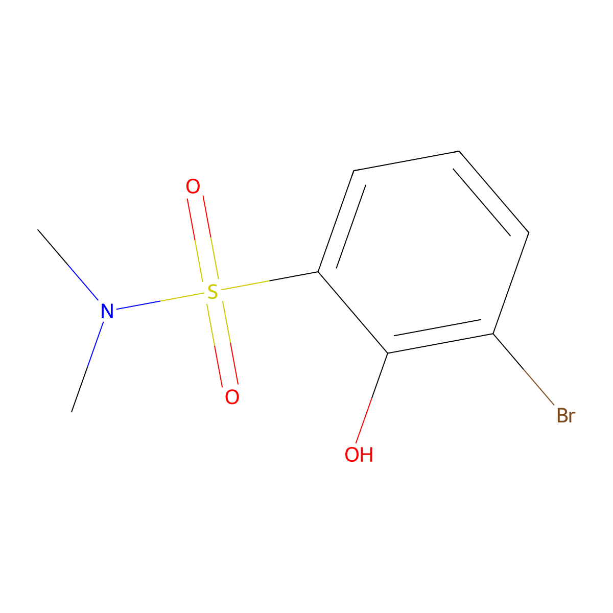3-Bromo-2-hydroxy-n,n-dimethyl-benzenesulfonamide molecular structure, CAS 2065250-70-4