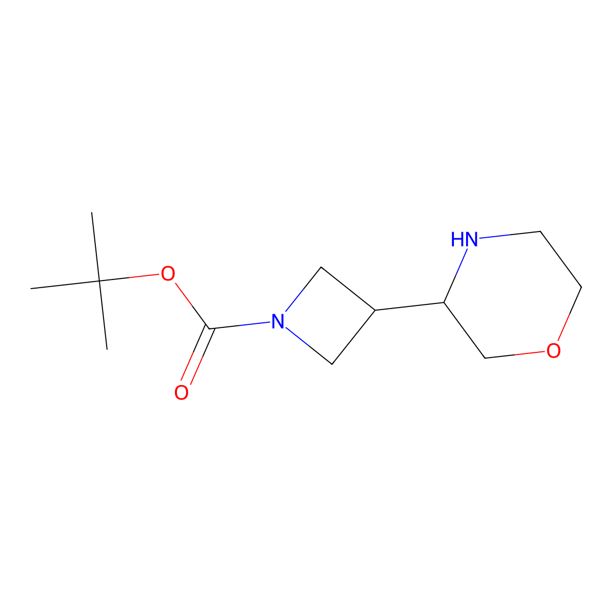 Tert-butyl 3-(morpholin-3-yl)azetidine-1-carboxylate molecular structure, CAS 2065250-71-5