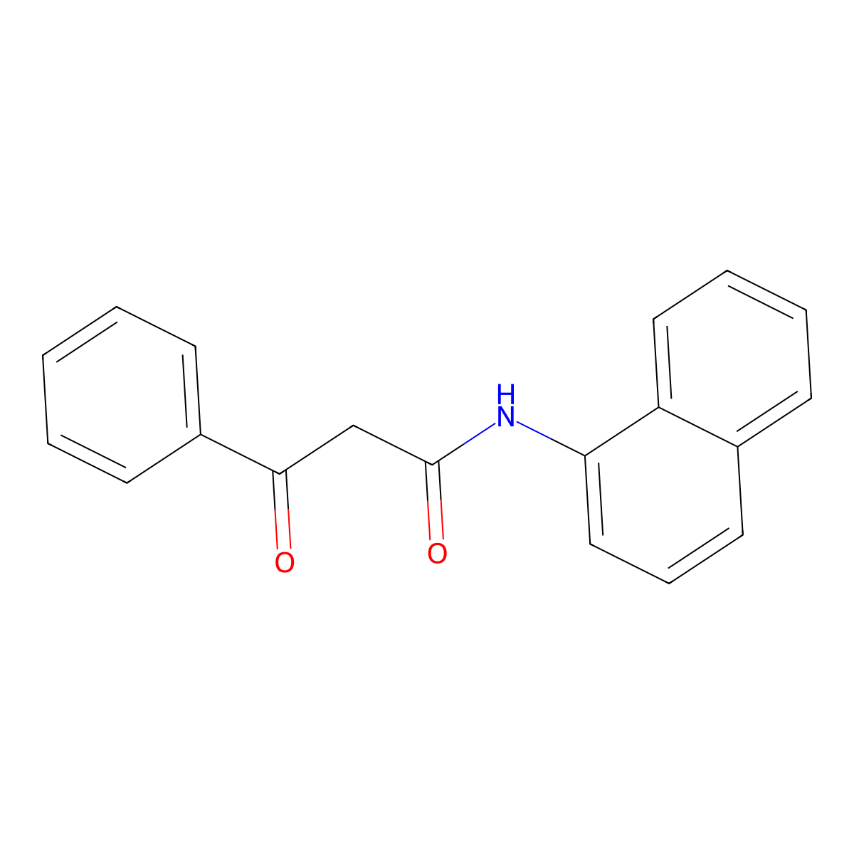 Benzenepropanamide, N-1-naphthalenyl-beta-oxo- molecular structure, CAS 20653-04-7