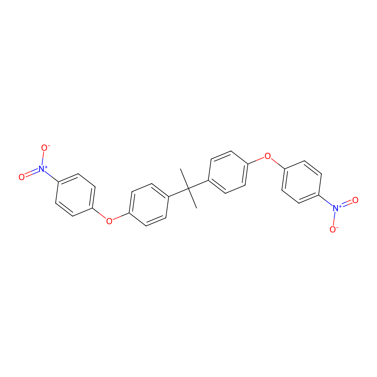 Benzene, 1,1'-(1-methylethylidene)bis[4-(4-nitrophenoxy)- molecular structure, CAS 20653-11-6